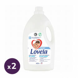 Lovela INGYENES SZÁLLÍTÁS - Lovela Baby hipoallergén folyékony mosószer fehér ruhákhoz 2x4, 5 liter (100 mosás) - pelenka