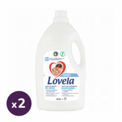Lovela INGYENES SZÁLLÍTÁS - Lovela Baby hipoallergén folyékony mosószer fehér ruhákhoz 2x4, 5 liter (100 mosás)