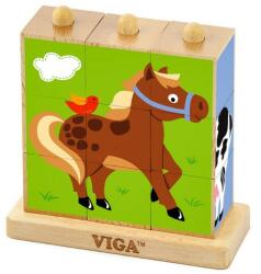 Viga Toys montessori képkirakó farmos 4249 (4249)