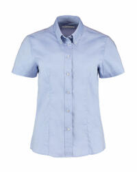 Kustom Kit Női rövid ujjú blúz Kustom Kit Women's Tailored Fit Premium Oxford Shirt SSL 2XL, Világos kék