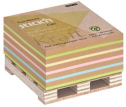 STICK N Stick`N KraftCube 76x76 mm 400 lap színes öntapadó újrahasznosított jegyzettömb (21817) - bestbyte