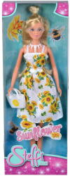 Simba Toys Papusa steffi cu rochita alba cu imprimeu floarea soarelui (105733476_ROCHIEALBA) - bekid