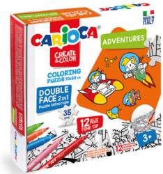 CARIOCA Kalandok színezhető kétoldalú puzzle 12db filctollal - Carioca (43045) - innotechshop