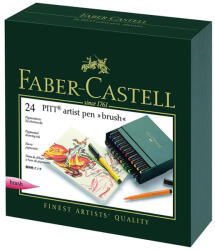 Faber Marker cu varf pensula FABER-CASTELL Pitt Artist Pen Brush Studio, 24 buc/set, FC167147