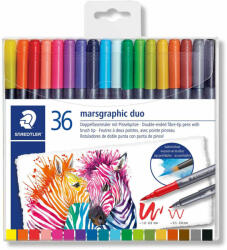 STAEDTLER Markere pensula cu 2 capete acuarela, 36 culori/set STAEDTLER Watercolour Brush