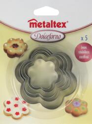Metaltex 5 részes fém Metaltex virág alakú süti kiszúró készlet