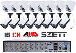  16 kamerás AHD rendszer 2.0 MegaPixel, dome / csőkamerákkal