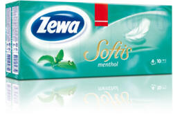 Zewa Softis Menthol Breeze illatosított papírzsebkendő - 4 rétegű, 10x9 db
