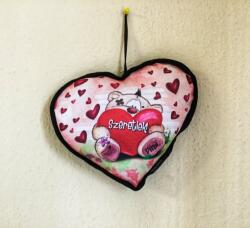 Kicsi szív párna-Pimi szeretlek - Szerelmes ajándék - Valentin napi ajándék (P175)
