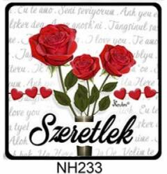  Hűtőmágnes - Szeretlek, rózsás - Szerelmes ajándék - Valentin napi ajándék (NH233)