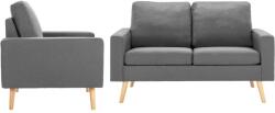 vidaXL Set de canapele, 2 piese, gri deschis, material textil (3056614) Canapea