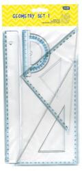 Educa Vonalzókészlet, 30 cm egyenes vonalzó, szögmérő, 45° 16 cm és 60°, 23 cm háromszög vonalzó, 4 db/bliszter Educa (000009828)