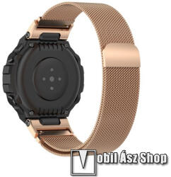  Okosóra milánói szíj - rozsdamentes acél, mágneses - ARANY - 207mm hosszú, csavarhúzóval, TENGELY NÉLKÜL! - Xiaomi Amazfit T-Rex / Amazfit T-Rex Pro
