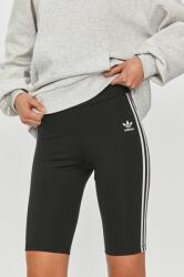 adidas Originals pantaloni scurti femei, culoarea negru, neted, medium waist PPY8-SZD02P_99X