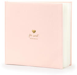 PartyDeco Vendégkönyv, For sweet memories felírattal, púder pink