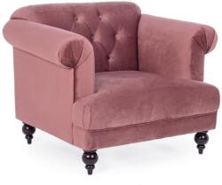 Bizzotto Fotoliu cu tapiterie roz si picioare din lemn negru Blossom 97 cm x 82 cm x 78 h x 44 h1 x 69 h2 (0748205) - decorer
