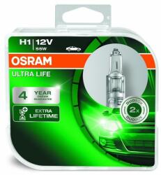 OSRAM Set 2 becuri auto halogen pentru far Osram Ultra Life H1 55W 12V