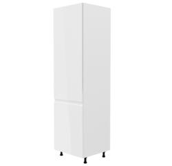 TEMPO KONDELA Hűtő beépítő szekrény, fehér/fehér extra magasfényű, balos, AURORA D60ZL - sprintbutor