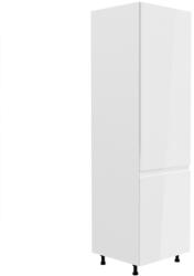 TEMPO KONDELA Hűtő beépítő szekrény, fehér/fehér extra magasfényű, jobbos, AURORA D60ZL - sprintbutor