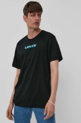 Levi's t-shirt fekete, férfi, nyomott mintás - fekete XXS