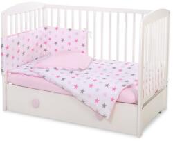 BabyLion 3 részes ágyneműhuzat szett - Rózsaszín csillagok - babylion