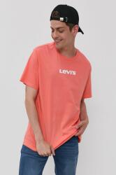 Levi's t-shirt narancssárga, férfi, nyomott mintás - narancssárga XXS