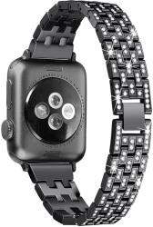  Rhinestones Crystal Apple Watch szíj Fekete 42/44/45mm