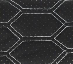 ALM Material piele eco Negru cu gaurele model hexagon / cusatura Gri (ALM Y03NG)