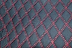 ALM Material imitatie piele interior auto covorase tavita portbagaj Negru cusatura Rosie (ALM 02NR)