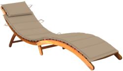 vidaXL tömör akácfa kerti napozóágy párnával (3061575) - vidaxl