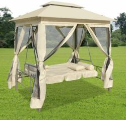vidaXL Balansoar extensibil cu pavilion, alb crem (43239)