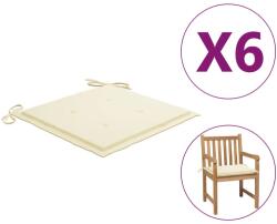 vidaXL Perne scaune de grădină 6 buc. crem 50x50x3 cm țesătură Oxford (314043)