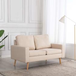 vidaXL Canapea cu 2 locuri, crem, material textil (288706) Canapea