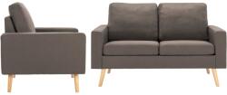 vidaXL Set de canapele, 2 piese, gri taupe, material textil (3056622) Canapea