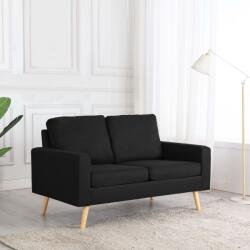 vidaXL Canapea cu 2 locuri, negru, material textil (288712) Canapea