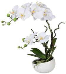 4-Home Orhidee artificială în ghiveci, alb, 42 cm