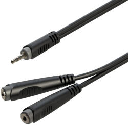 Soundsation GL-JSm2JSF02 - Y-adapter kábel: 3.5mm Jack papa SZTEREO - 2x6.3mm Jack mama SZTEREO / 0.2m - R421R