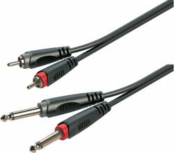 Soundsation JJRR-30BK - Adapter kábel: 2x6.3mm Jack papa - 2xRCA papa / 3m - H614H