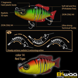 Biwaa SWIMBAIT SEVEN SECTION S5 13cm 34gr 14 Red Tiger