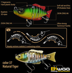 Biwaa SWIMBAIT SEVEN SECTION S6 15cm 60gr 37 Natural Tiger