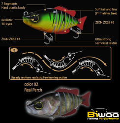 Biwaa SWIMBAIT SEVEN SECTION S6 15cm 60gr 02 Real Perch