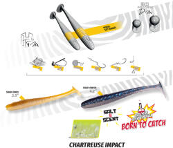 Herakles SHAD SHAD-OW85 3.5 8.9cm Chartreuse Impact