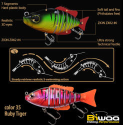 Biwaa SWIMBAIT SEVEN SECTION S5 13cm 34gr 35 Ruby Tiger