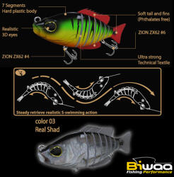Biwaa SWIMBAIT SEVEN SECTION S6 15cm 60gr 03 Real Shad