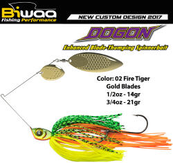 Biwaa SPINNERBAIT DOGON 1/2oz 14gr 02 Fire Tiger-Gold Blades