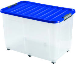 Heidrun Clipbox átlátszó, gurulós tárolódoboz fedéllel 150 l (1618)