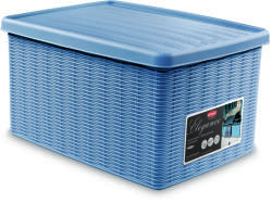Stefanplast Rattan Tároló doboz 15L 21x39x29cm Elegance M Kék (30013)