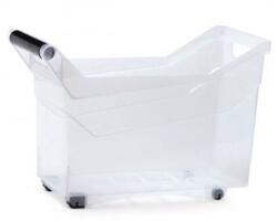 Prosperplast átlátszó tárolódoboz 14L fogantyús, görgős (NUK3H)