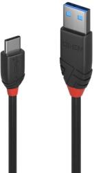 Lindy USB3.0-A apa - USB-C apa Adat- és töltőkábel 1.5m - Fekete/Narancs (36917)