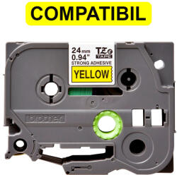 AIMO Etichete strong adeziv Aimo TZe-S651 compatible Brother TZe-S651 24mm x 8m negru galben (BHATZES651)